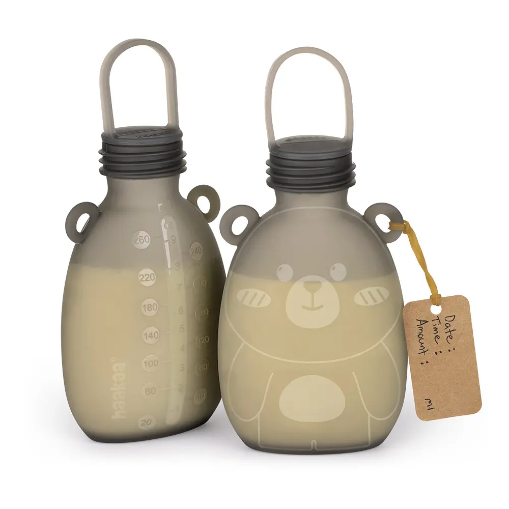 Happii Bear Silikonpåsar tilll Mjölk- 260ml - 2-pack