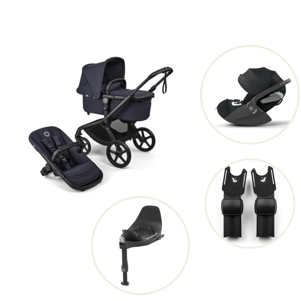 Bugaboo Fox 5 Renew Barnvagn Inkl. Cloud T Plus Babyskydd, Bas Och Adapter - Deep Indigo/Black