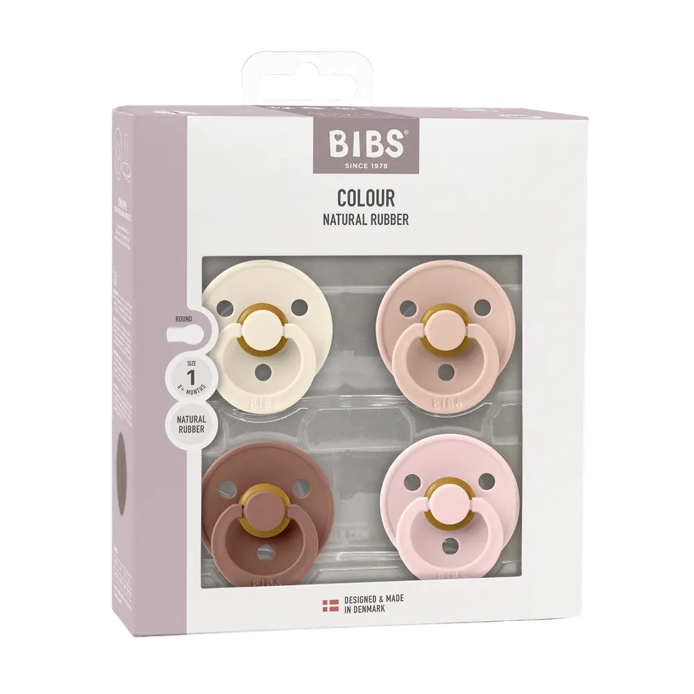 Napp Colour 4-pack Latex Rund 0-6 mån - Ivory/Blush/Wood/Blossom