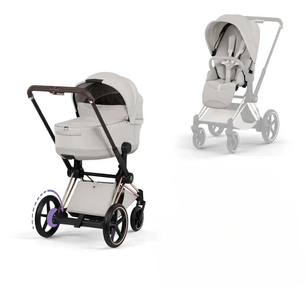 Cybex e-Priam Style Barnvagn - City Grey/Rosegold