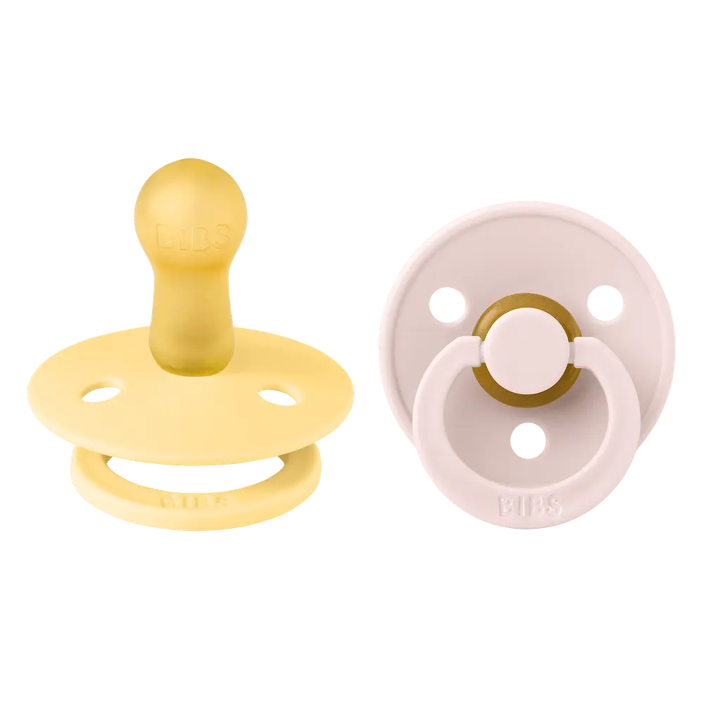 Napp Colour 2-pack Latex Rund 6-18 mån - Pale Butter/Petal