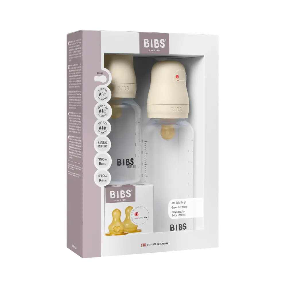 Grow and Flow Nappflaska Baby Latex Set 150ml/270ml - Ivory