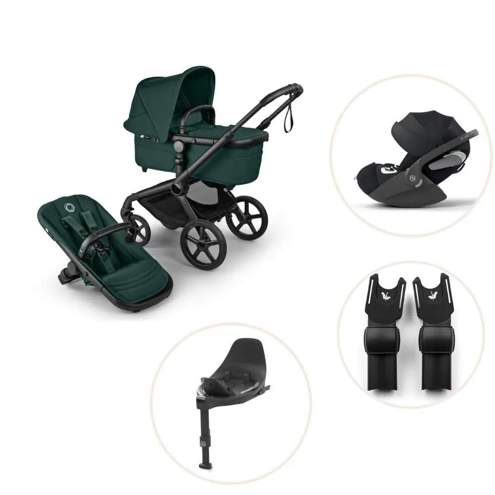 Bugaboo Fox 5 Renew Barnvagn Inkl. Cloud T Plus Babyskydd, Bas Och Adapter - Fern Green/Black
