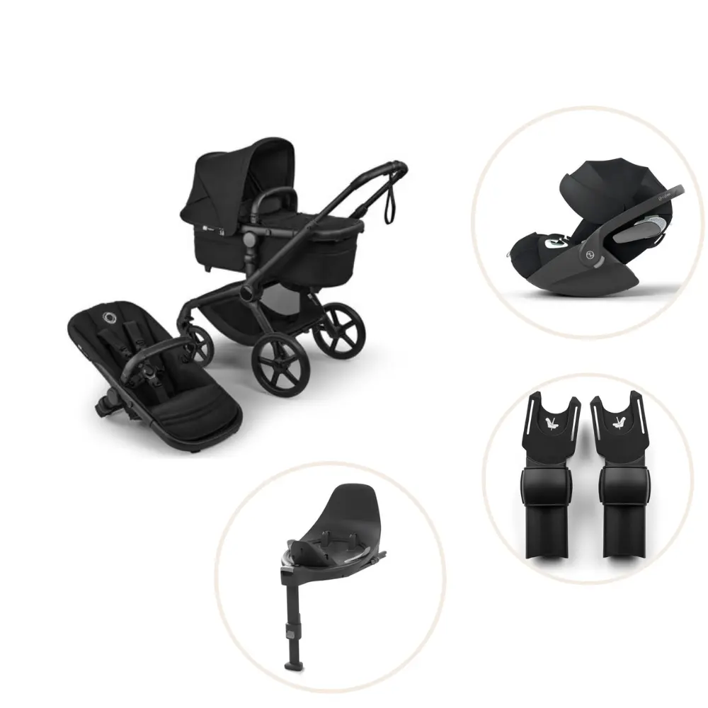 Bugaboo Fox 5 Renew Barnvagn Inkl. Cloud T Plus Babyskydd, Bas Och Adapter - Heritage Black/Black
