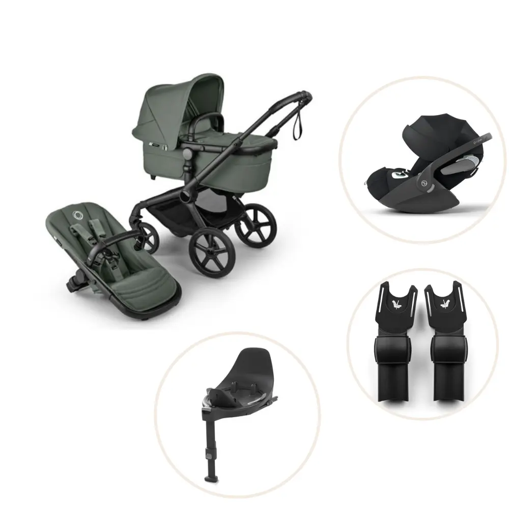 Bugaboo Fox 5 Renew Barnvagn Inkl. Cloud T Plus Babyskydd, Bas Och Adapter - Forest Green/Black