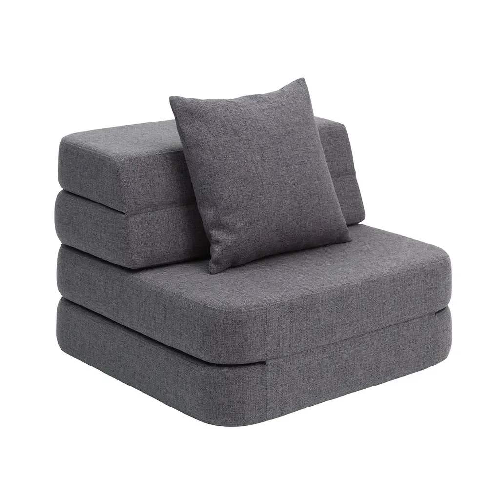 Soffa 3 -sits Single Soft - Mörkgrå/Svartgrå