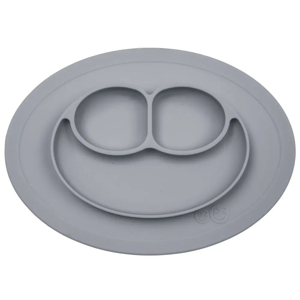 Ezpz Silikontallrik Med Underlägg - Grey