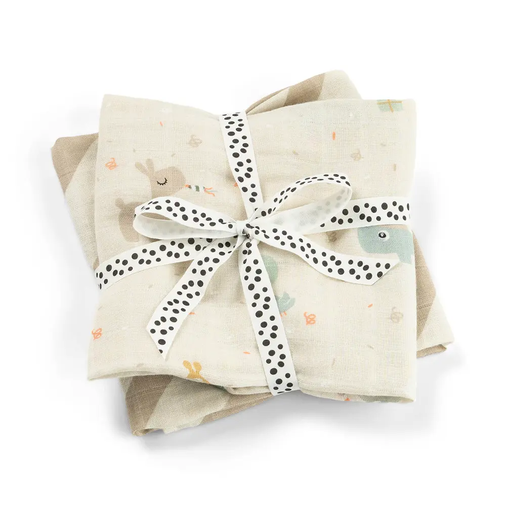 Done By Deer Muslinfilt 2-pack - Celebration Sand