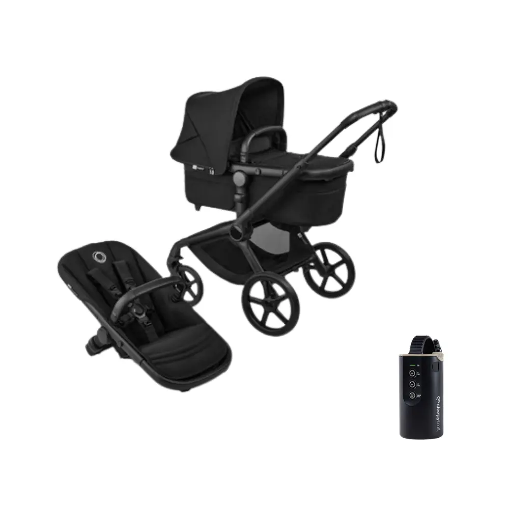 Bugaboo Fox 5 Renew Barnvagn & Sleepytroll Baby Rocker 2.0 Vagnskakare - Heritage Black