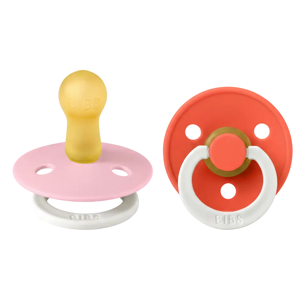 BIBS Napp 2 pk Latex Str 2 Babypink Tango, Nat