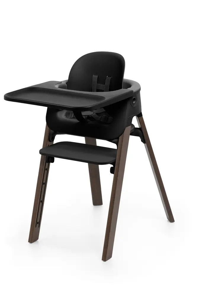 Stokke® Steps Matstol Inkl. Babyset - Black/ Warm Brown