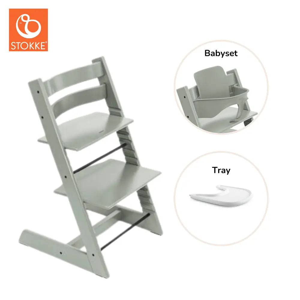 Stokke® Tripp Trapp Stol Inkl. Babyset & Bricka - Glacier Green