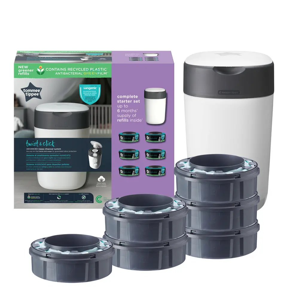 Tommee Tippee Sangenic Twist & Click Blöjhink & Refill 6-pack