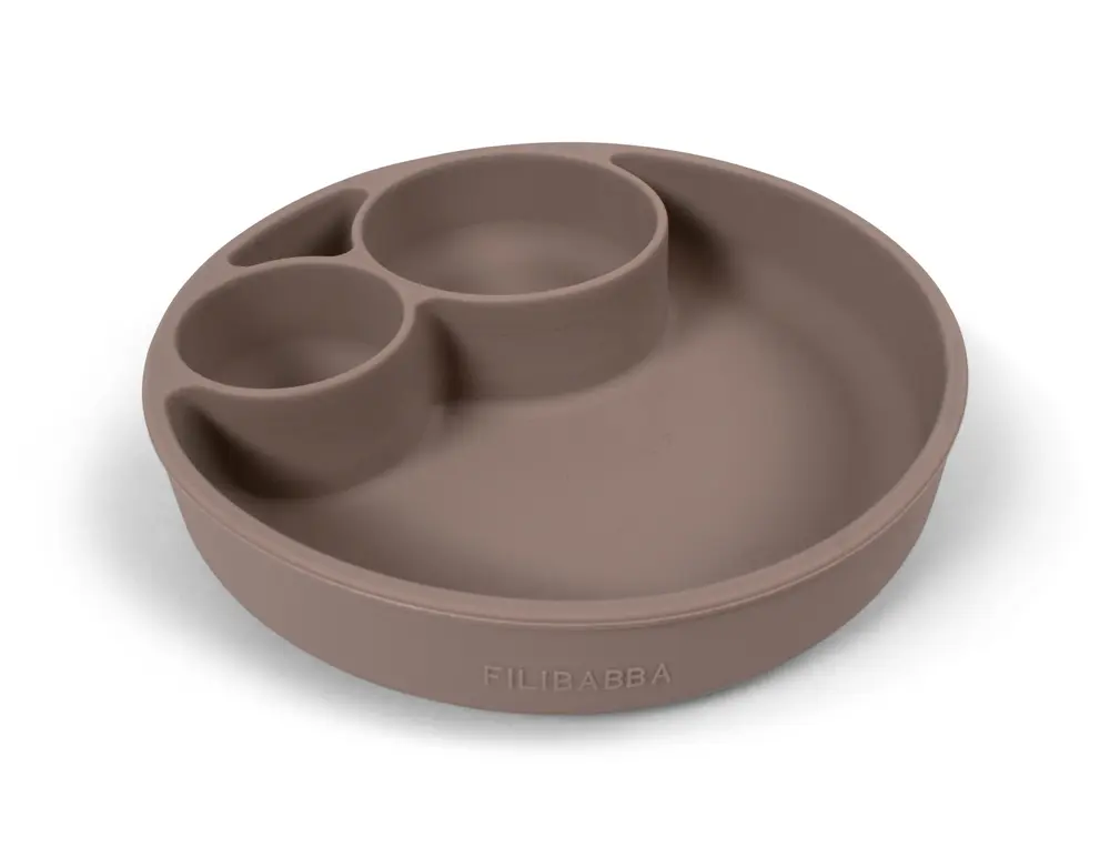 Indelad Tallrik Silikon - Warm Grey