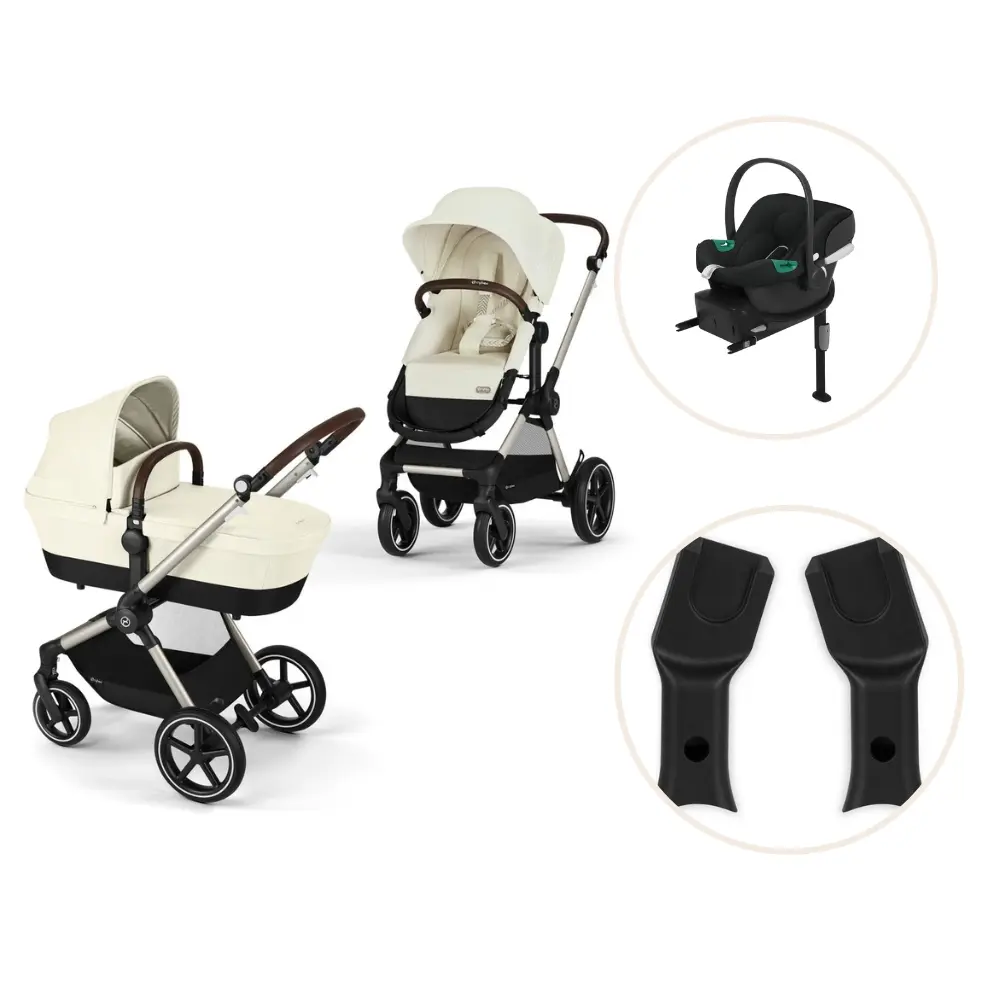 Cybex Eos Barnvagn Inkl. Aton B2 Med Bas Och Adapter - Seashell Beige/Light Beige