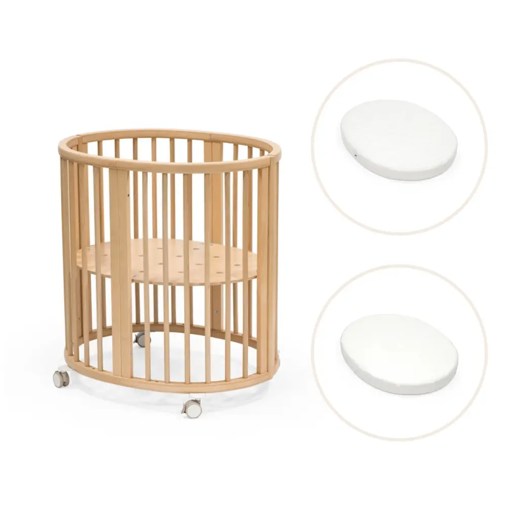 Stokke® Sleepi Mini V3 Spjälsäng Med Madrass Och Lakan - Natural