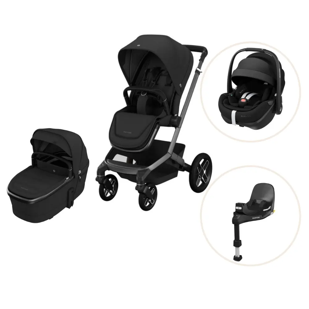 Maxi-Cosi Fame Duovagn inkl. Pebble 360 Pro 2 Babyskydd Med Bas - Twillic Black Maxi-Cosi Fame Duovagn inkl. Pebble 360 Pro 2 Babyskydd Med Bas - Twillic Black