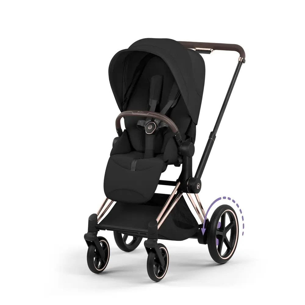Cybex e-Priam Style Sittvagn - Sepia Black/Rosegold