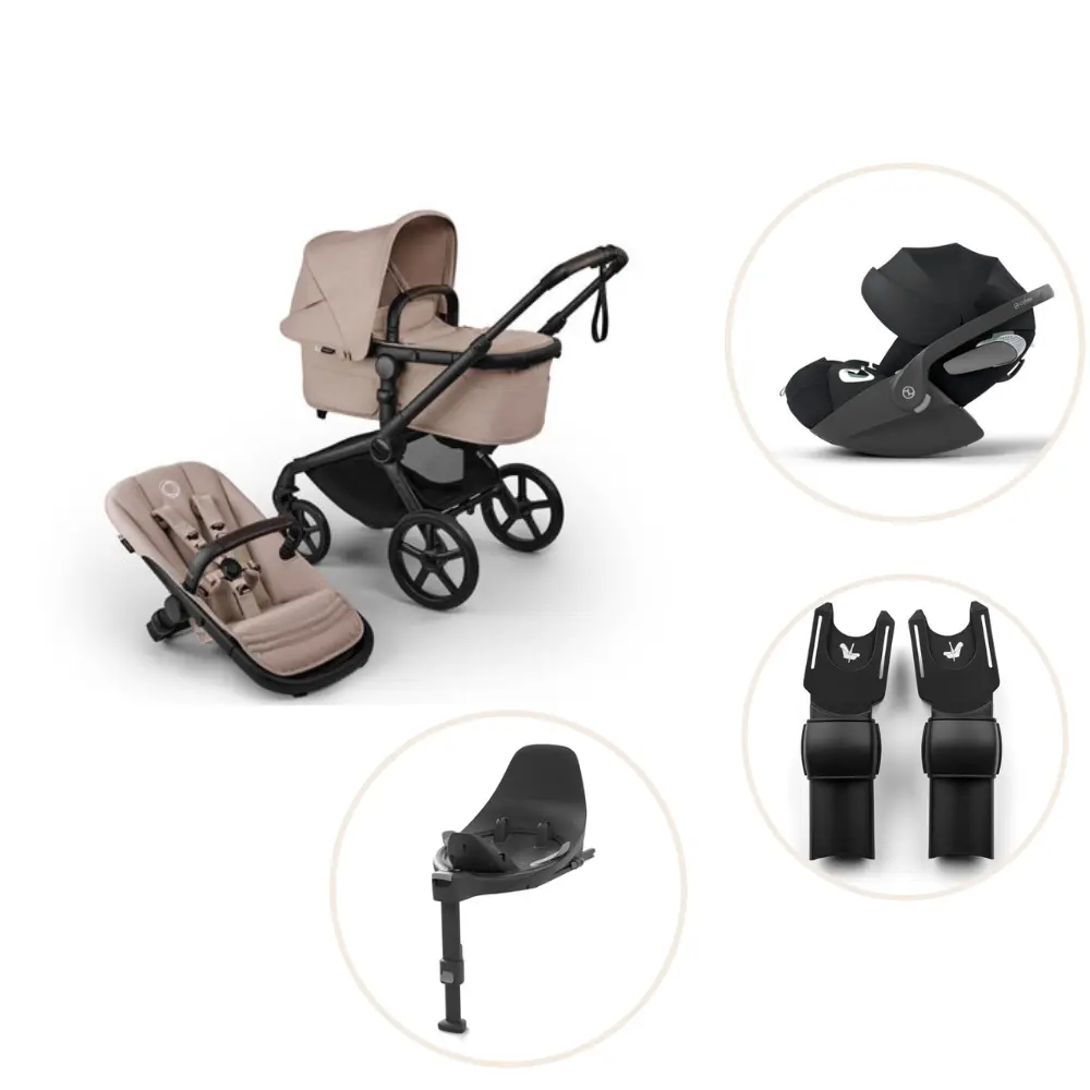 Bugaboo Fox 5 Renew Barnvagn Inkl. Cloud T Plus Babyskydd, Bas Och Adapter - Desert Taupe Melange/Black