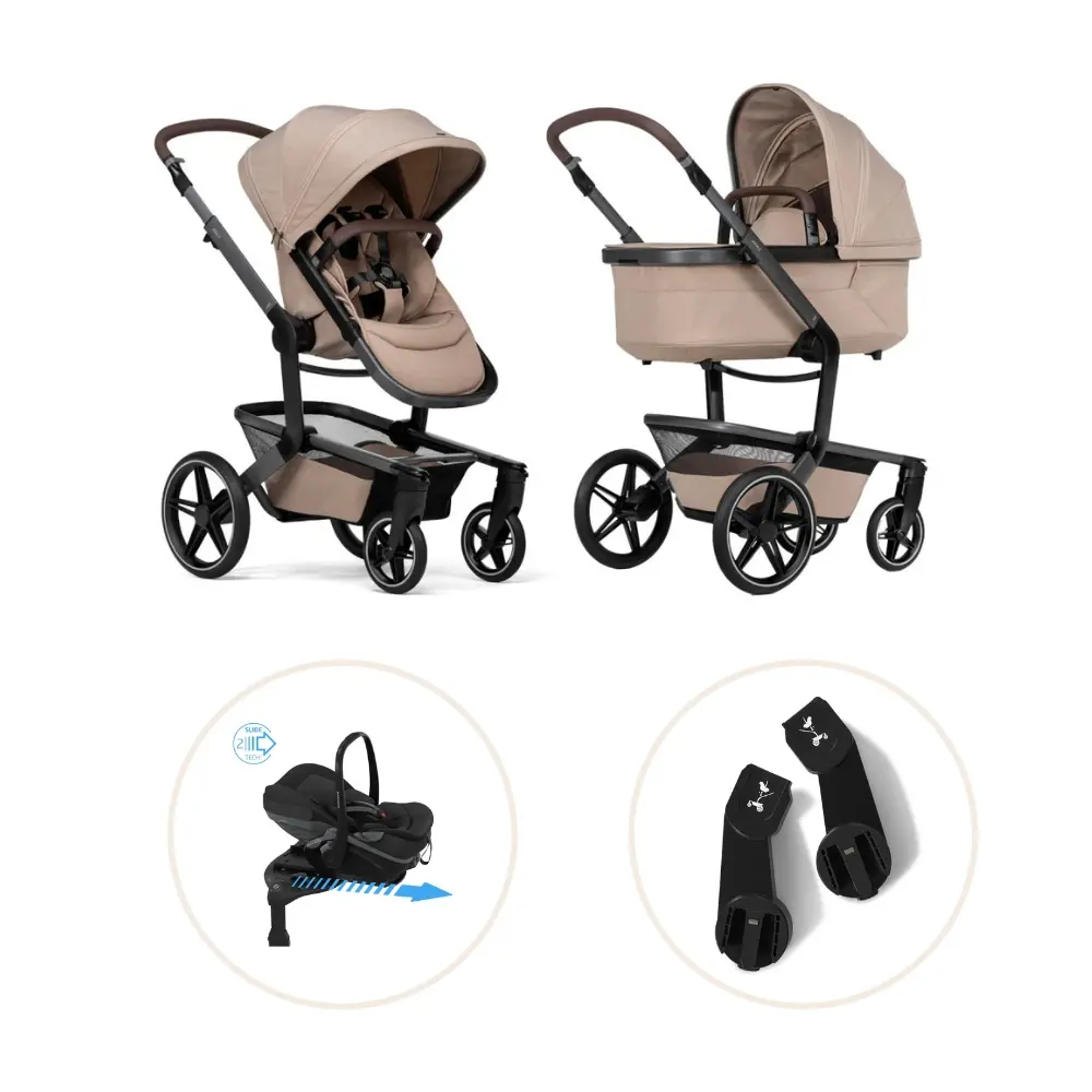 Joolz Day5 Barnvagn Med Maxi-Cosi Pebble Slide Pro Och Babyskyddsadapter - Sandy Taupe/Onyx Black Joolz Day5 Barnvagn Med Maxi-Cosi Pebble Slide Pro Och Babyskyddsadapter - Sandy Taupe/Onyx Black