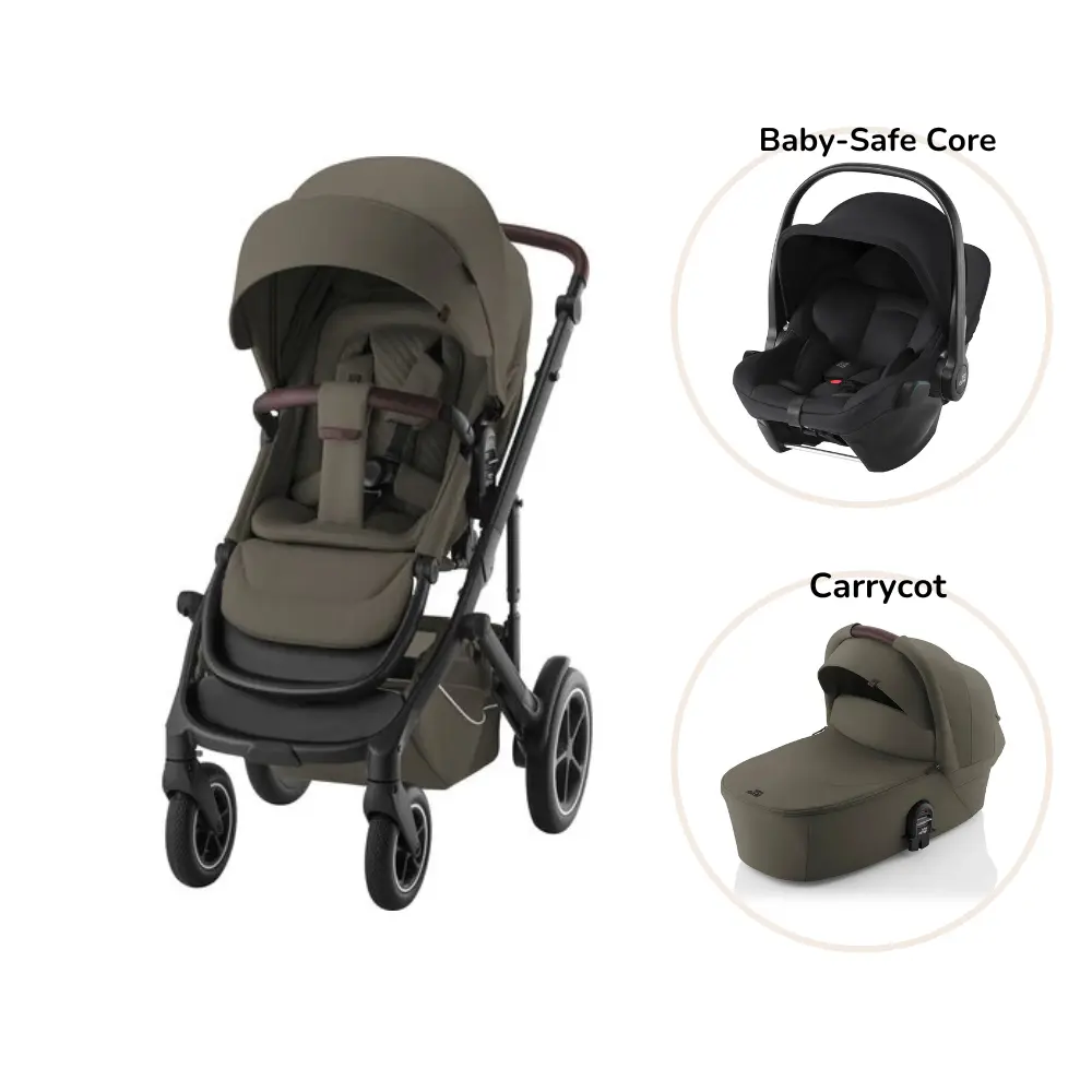 Britax Römer Smile 5Z Lux Duovagn inkl. Baby-Safe Core Babyskydd - Urban Olive/Space Black Britax Römer Smile 5Z Lux Duovagn inkl. Baby-Safe Core Babyskydd - Urban Olive/Space Black