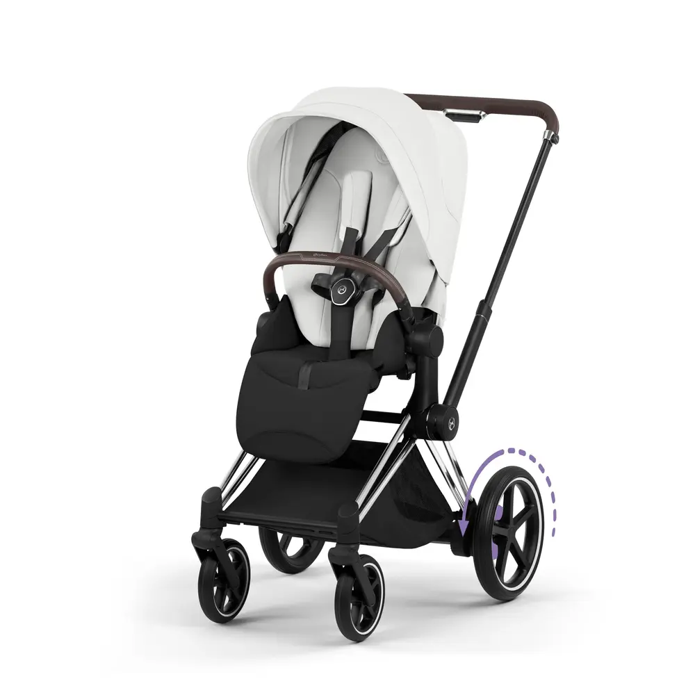 Cybex e-Priam Style Sittvagn - Off White/Chrome Brown