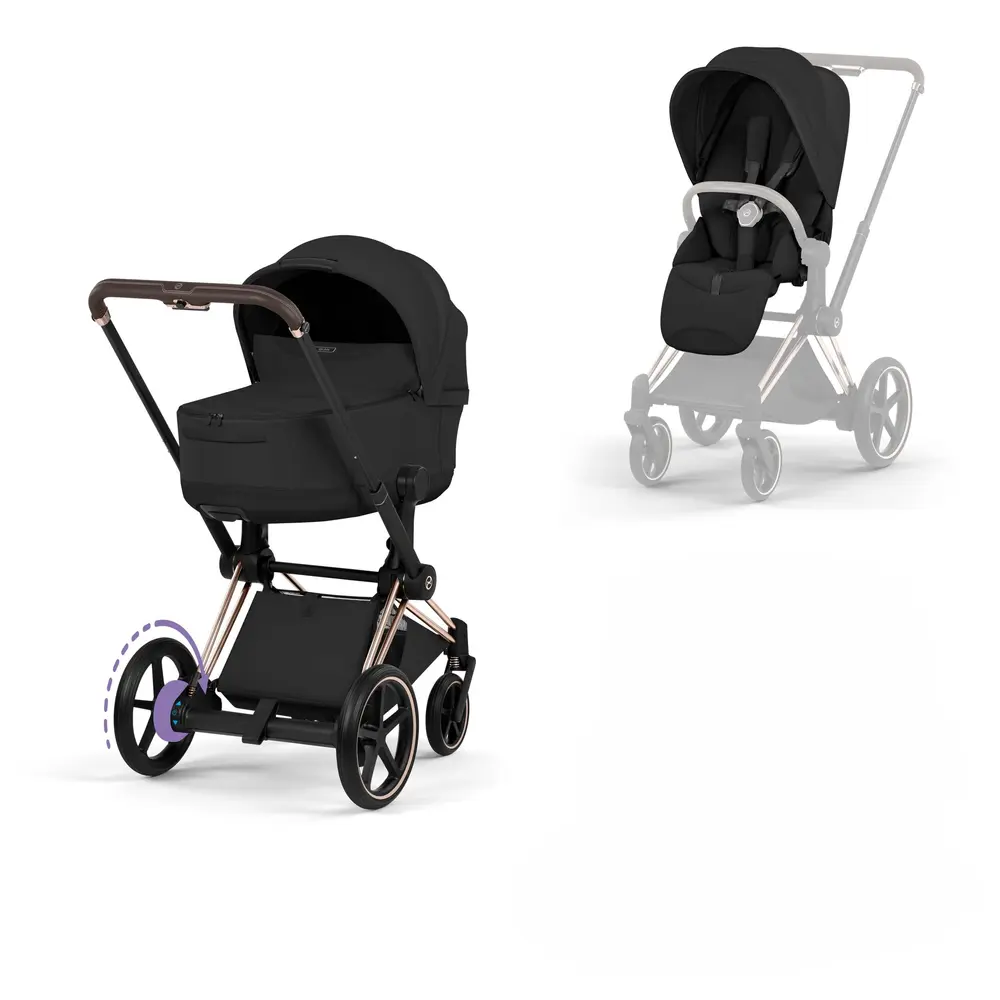Cybex e-Priam Style Barnvagn - Sepia Black/Rosegold