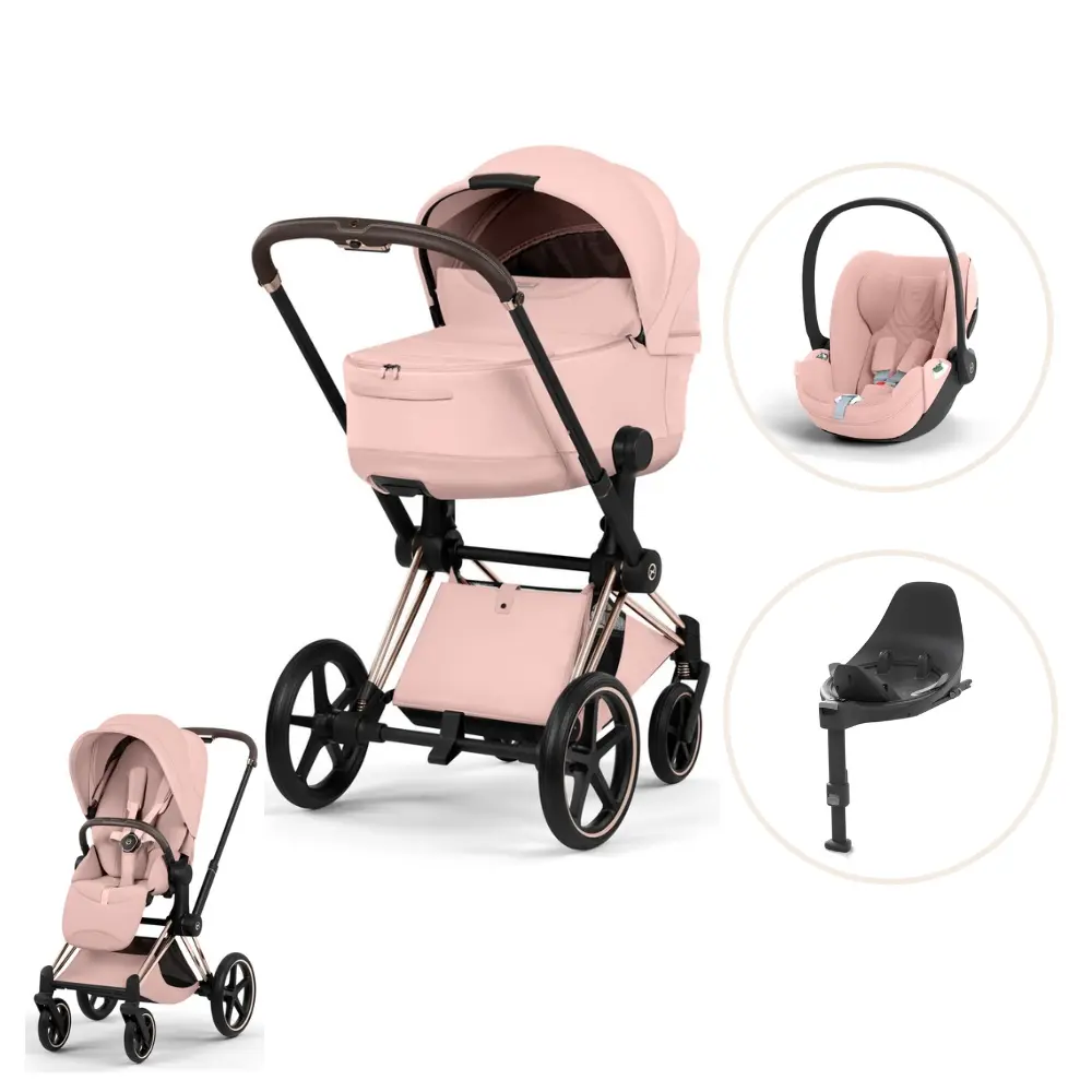 Cybex Priam Style Barnvagn inkl. Cloud T Plus & Bas T - Peach Pink/Rosegold Cybex Priam Style Barnvagn inkl. Cloud T Plus & Bas T - Peach Pink/Rosegold