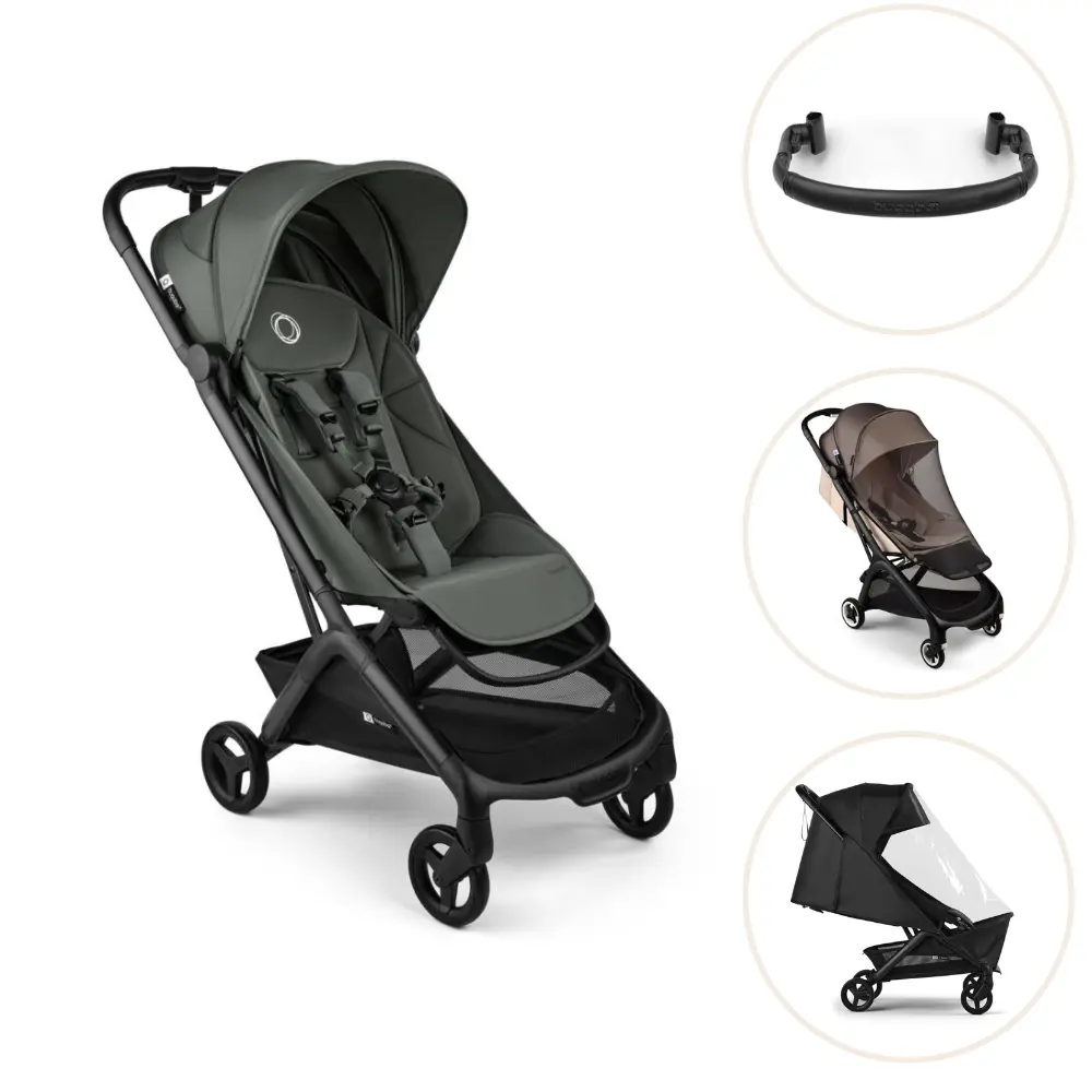 Bugaboo Butterfly 2 Sittvagn Med Bygel, Insektsnät Och Regnskydd - Black/Forest Green