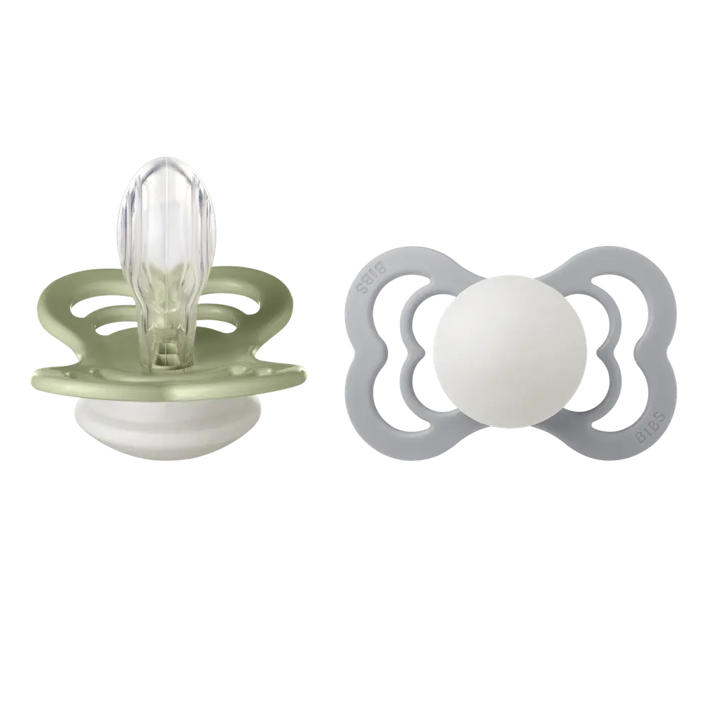 Napp Supreme Glow 2-pack Silikon Symmetrisk 6-18 mån - Sage/Cloud