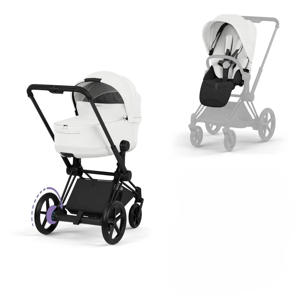 Cybex e-Priam Style Barnvagn - Off White/Matt Black