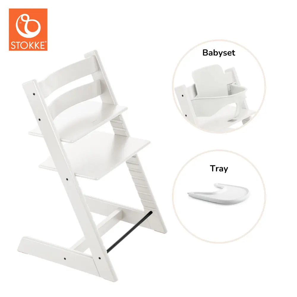 Stokke® Tripp Trapp Stol Inkl. Babyset & Bricka - White