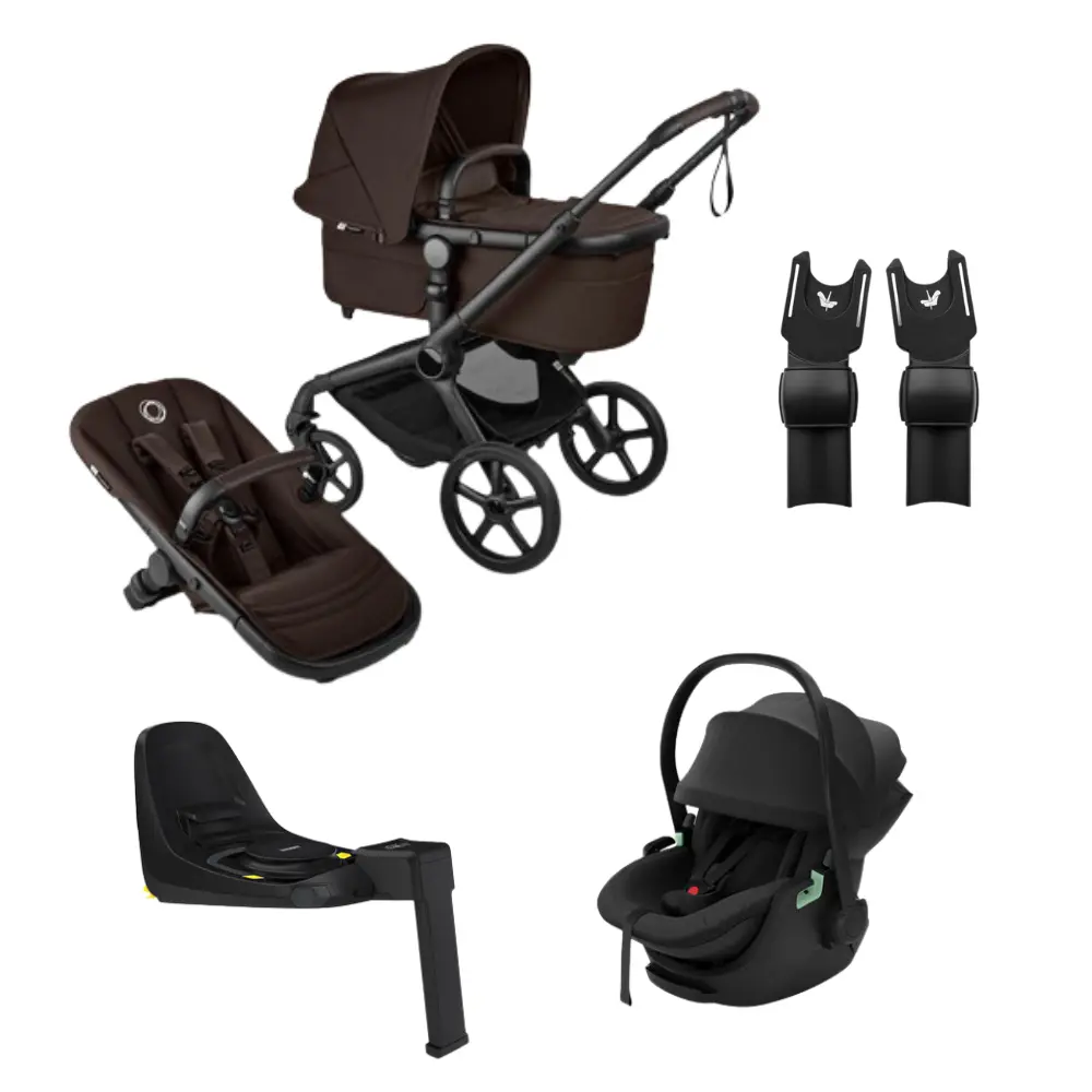 Bugaboo Fox 5 Renew Barnvagn + Thule Maple Babyskydd & Bas - Cocoa Brown/Black