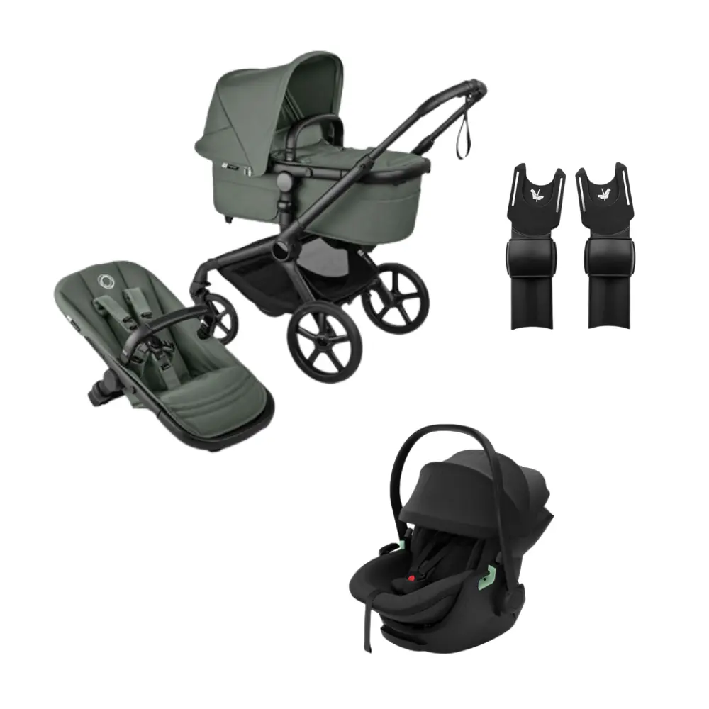 Bugaboo Fox 5 renew + Thule Maple Babyskydd inkl. adapter - Forest Green/Black