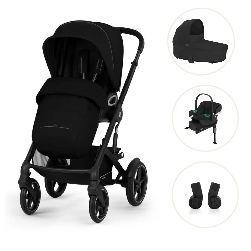 Cybex Talos Barnvagn Inkl. Aton B2 Med Bas Och Adapter - Moon Black/Black