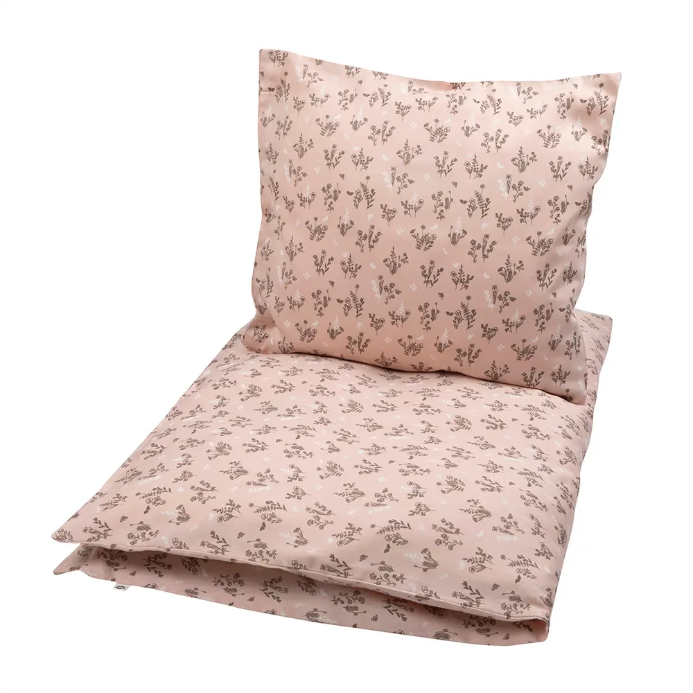 Babysängkläder, Floral, beige, 70x80 cm