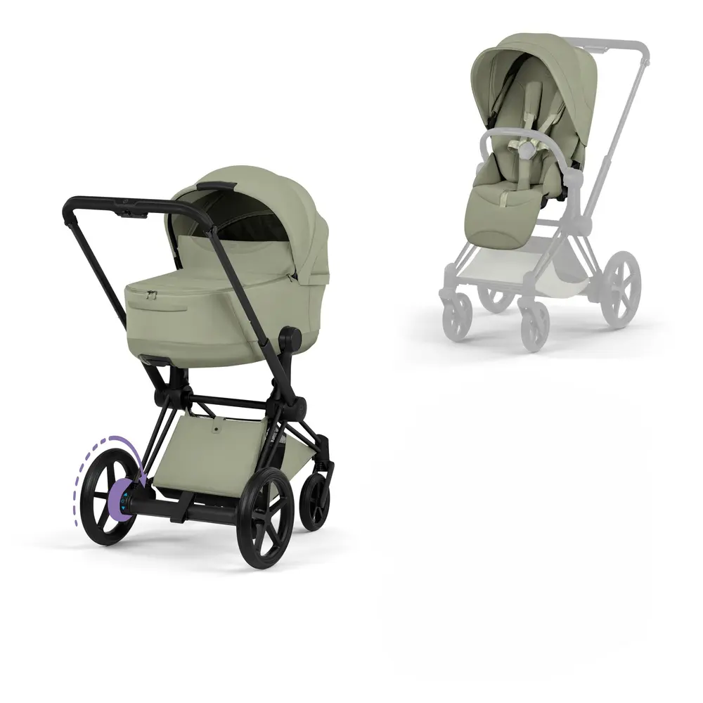 Cybex e-Priam Style Barnvagn - Sage Green/Matt Black