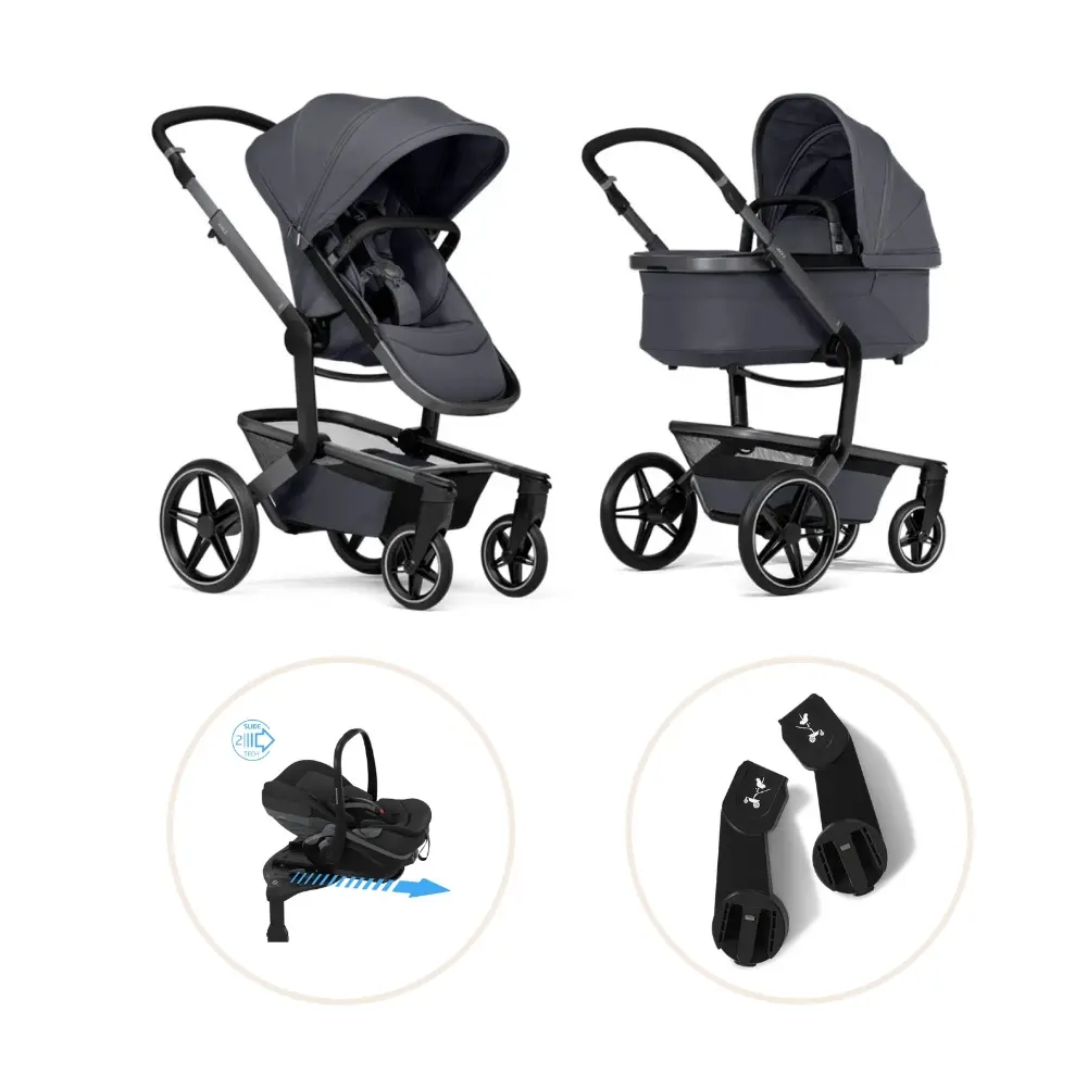 Joolz Day5 Barnvagn Med Maxi-Cosi Pebble Slide Pro Och Babyskyddsadapter - Stone Grey/Onyx Black Joolz Day5 Barnvagn Med Maxi-Cosi Pebble Slide Pro Och Babyskyddsadapter - Stone Grey/Onyx Black