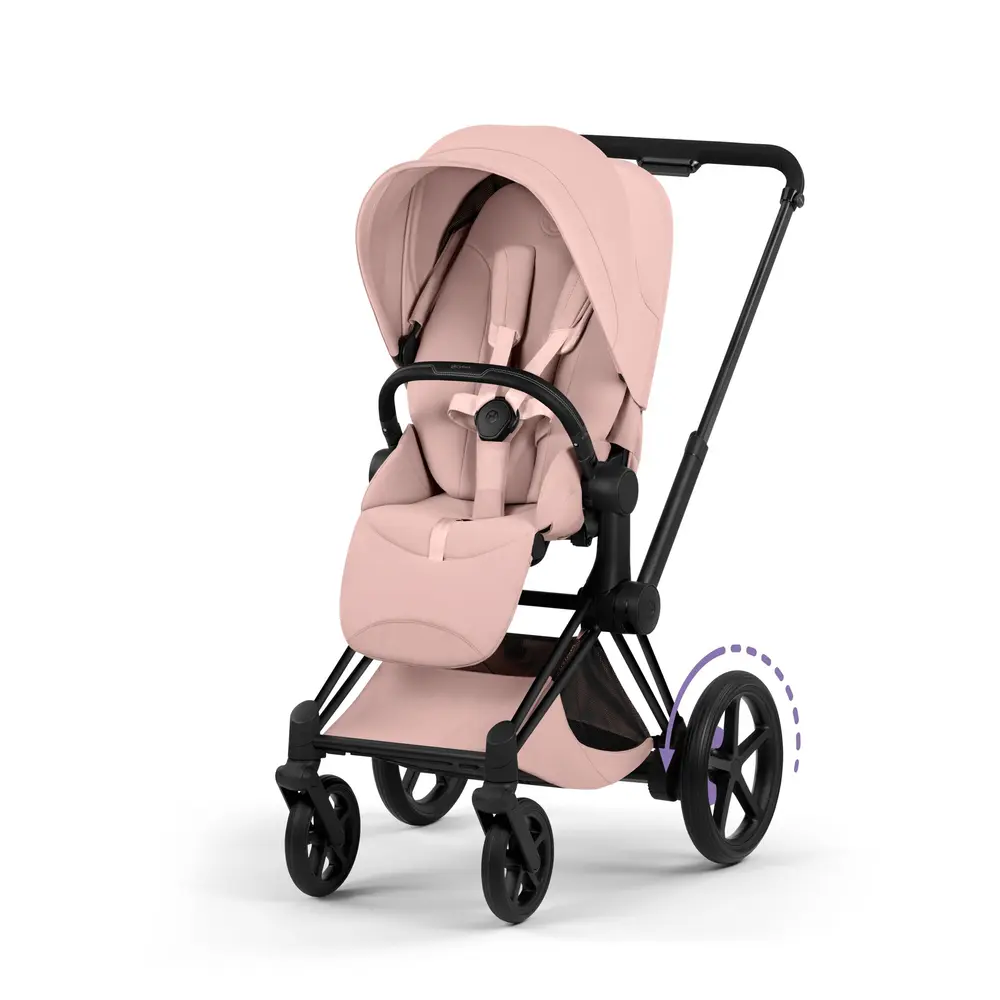 Cybex e-Priam Style Sittvagn - Peach Pink/Matt Black