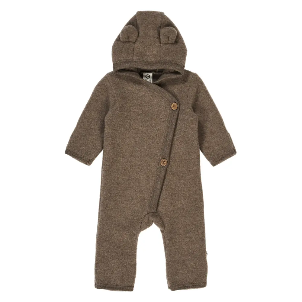 Barnvagnsoverall Woolly Merinoull/Fleece - Walnut Melange - 68/74