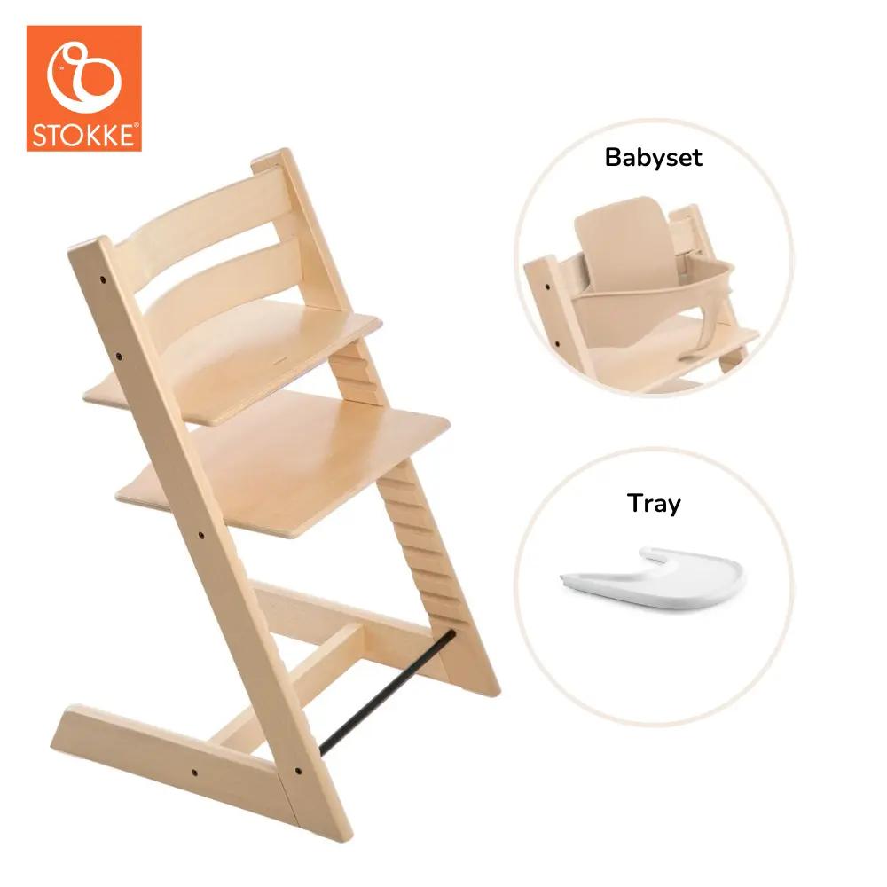 Stokke® Tripp Trapp Stol Inkl. Babyset & Bricka- Natural