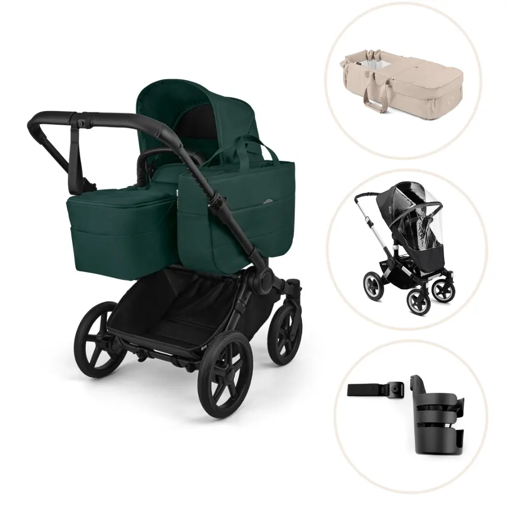 Bugaboo Donkey 6 Barnvagn Med Babynest, Regnskydd Och Mugghållare - Fern Green/Desert Taupe