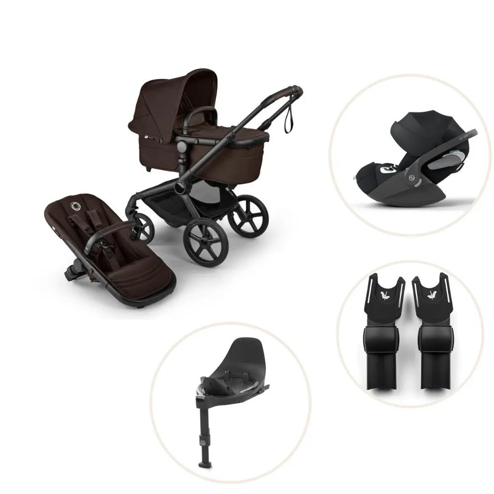 Bugaboo Fox 5 Renew Barnvagn Inkl. Cloud T Plus Babyskydd, Bas Och Adapter - Cocoa Brown/Black