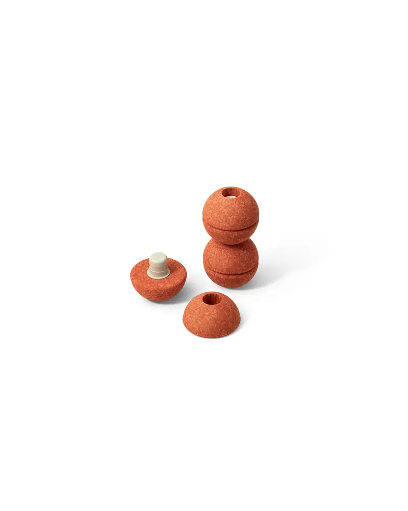 Modu 3x Skumbollar - Burnt Orange / Dusty Green