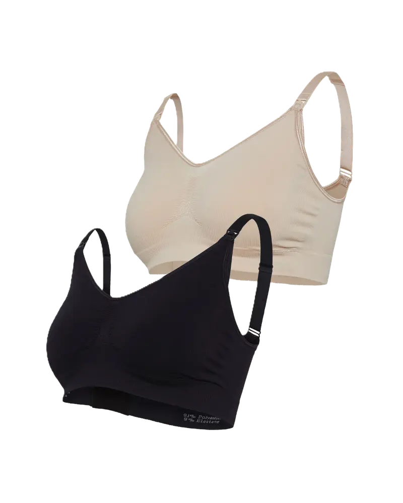Graviditets- Och Amnings-BH Original 2-Pack - Beige/Svart - S/M