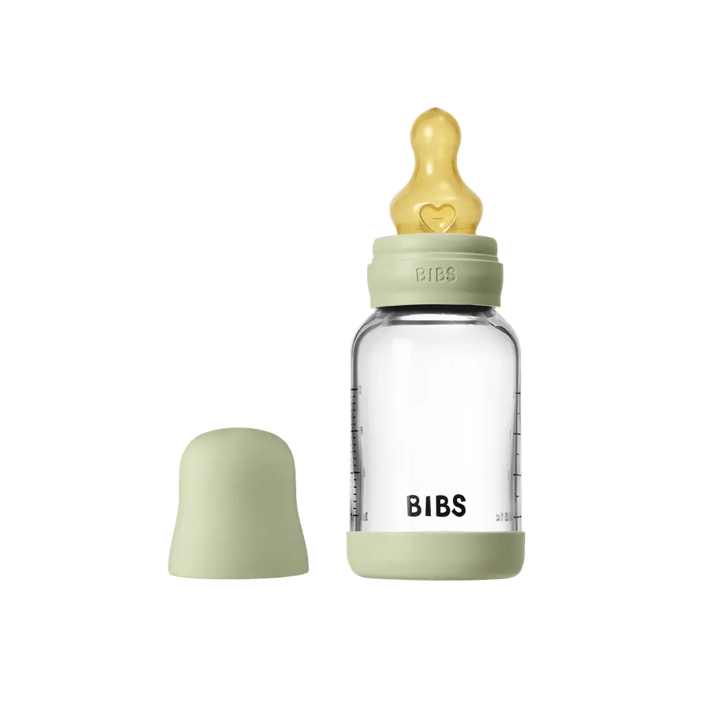 Nappflaska Glas Baby Latex Slow Flow 120 ml - Sage