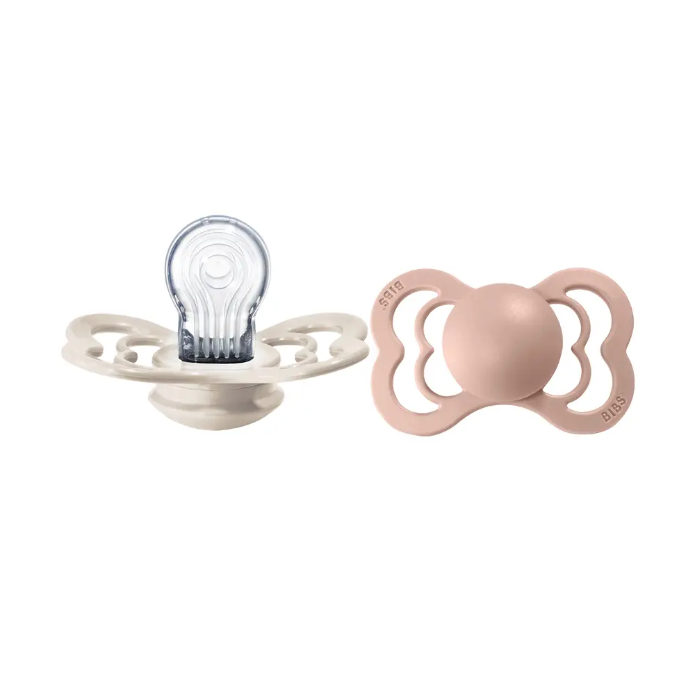 Napp Supreme 2-pack Silikon 6-18 mån - Blush/Ivory