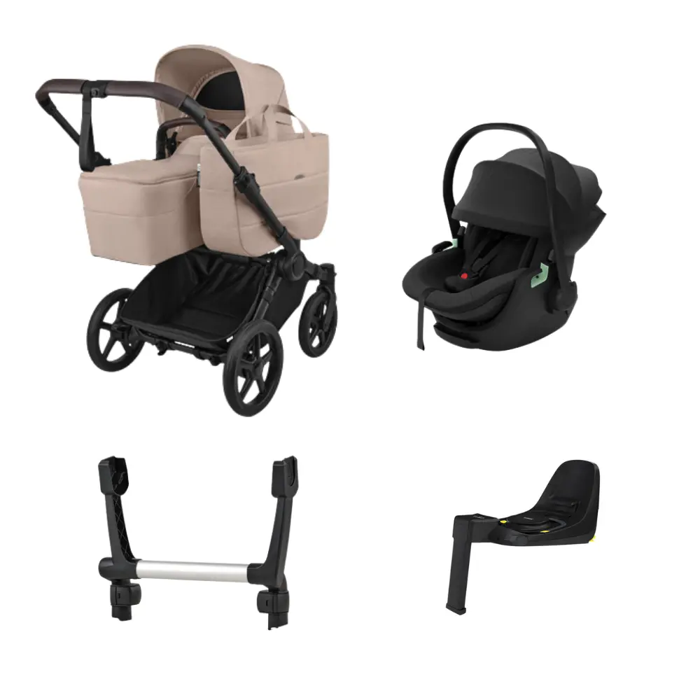 Bugaboo Donkey 6 Duovagn inkl Thule Maple Babyskydd & bas - Desert Taupe Melange/Black Bugaboo Donkey 6 Duovagn inkl Thule Maple Babyskydd & bas - Desert Taupe Melange/Black