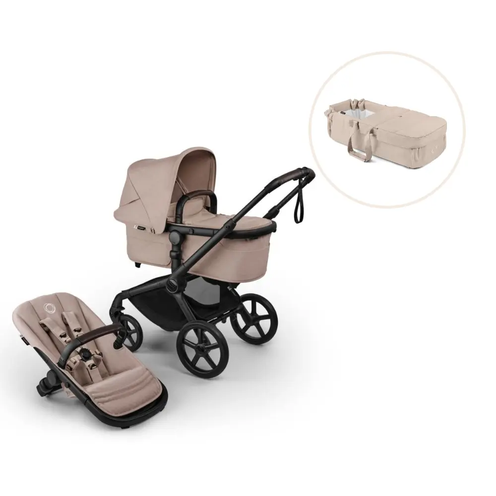 Bugaboo Fox 5 Renew Barnvagn & Bugaboo Babynest - Desert Taupe Melange/Taupe