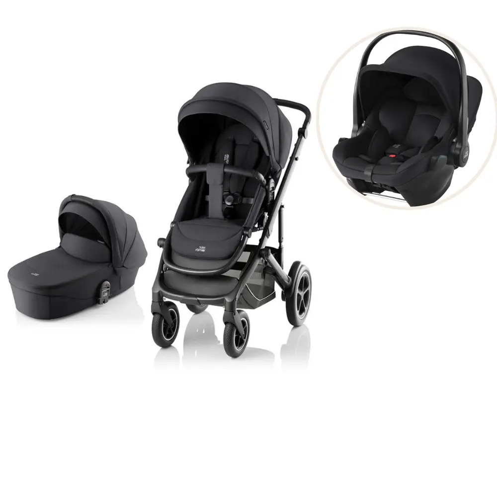 Britax Römer Smile 5Z Style Barnvagn Inkl.. Baby-Safe Core Babyskydd - Carbon Black/Space Black